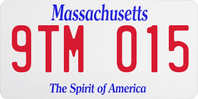 MA license plate 9TM015