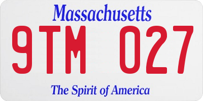 MA license plate 9TM027