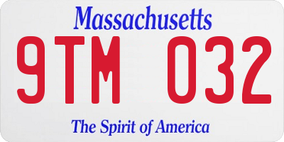 MA license plate 9TM032