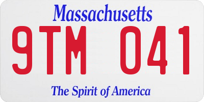 MA license plate 9TM041