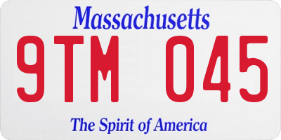 MA license plate 9TM045