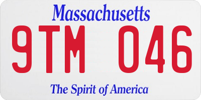 MA license plate 9TM046