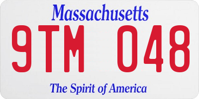 MA license plate 9TM048