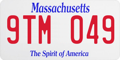 MA license plate 9TM049