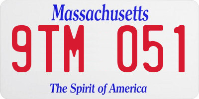 MA license plate 9TM051