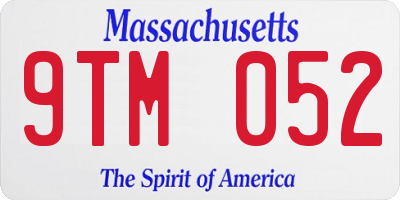 MA license plate 9TM052