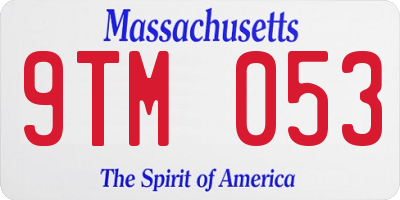 MA license plate 9TM053