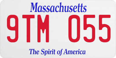 MA license plate 9TM055