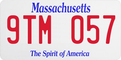 MA license plate 9TM057