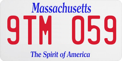 MA license plate 9TM059