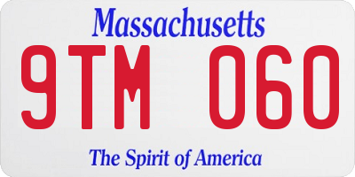 MA license plate 9TM060