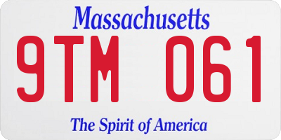 MA license plate 9TM061