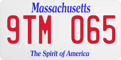 MA license plate 9TM065