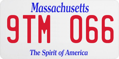 MA license plate 9TM066
