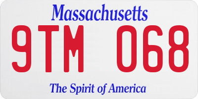 MA license plate 9TM068
