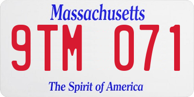 MA license plate 9TM071