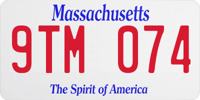 MA license plate 9TM074
