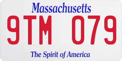MA license plate 9TM079