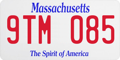 MA license plate 9TM085