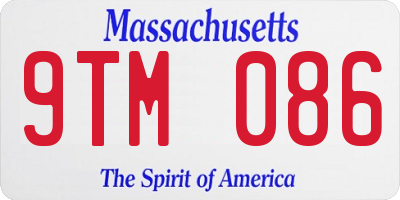 MA license plate 9TM086