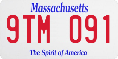MA license plate 9TM091