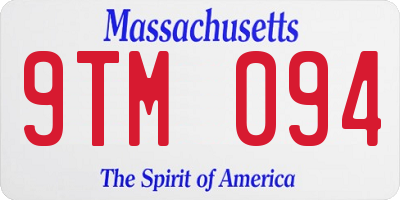 MA license plate 9TM094