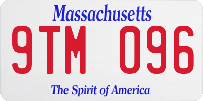 MA license plate 9TM096