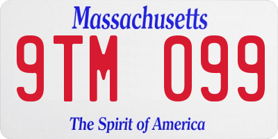 MA license plate 9TM099