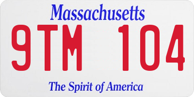 MA license plate 9TM104
