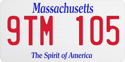 MA license plate 9TM105