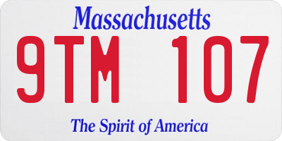 MA license plate 9TM107