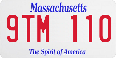 MA license plate 9TM110