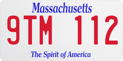 MA license plate 9TM112