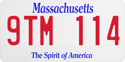 MA license plate 9TM114