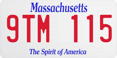 MA license plate 9TM115