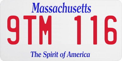 MA license plate 9TM116
