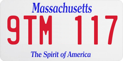 MA license plate 9TM117