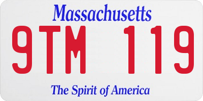 MA license plate 9TM119