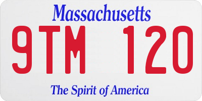 MA license plate 9TM120
