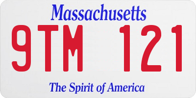 MA license plate 9TM121