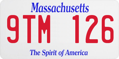 MA license plate 9TM126