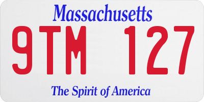 MA license plate 9TM127