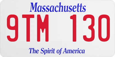MA license plate 9TM130