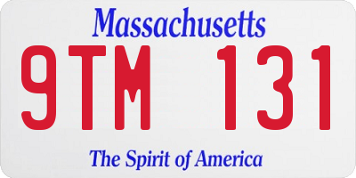 MA license plate 9TM131