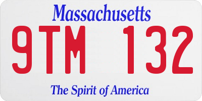 MA license plate 9TM132