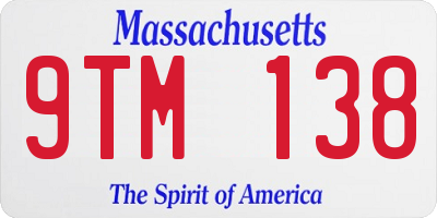 MA license plate 9TM138