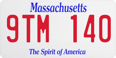 MA license plate 9TM140