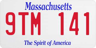 MA license plate 9TM141