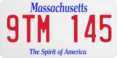 MA license plate 9TM145