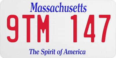 MA license plate 9TM147
